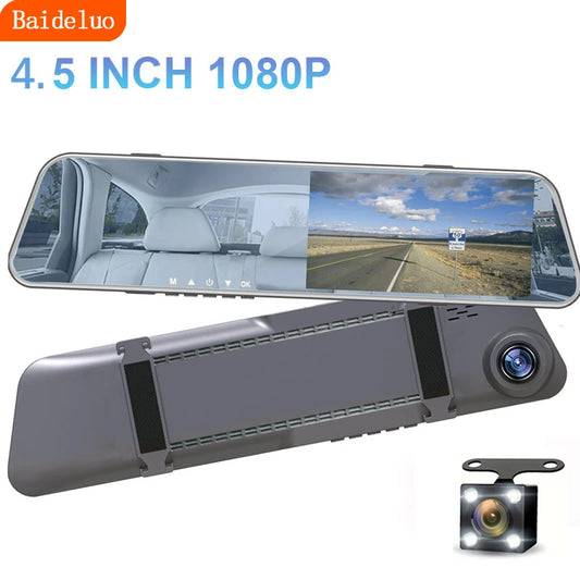 Dashcam-видеорегистратор, поддържа камера за обратно виждане.